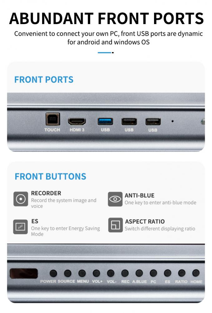 Iboard 新製品 98インチ 4K スマートディスプレイ インタラクティブなフラットパネルディスプレイ 会議室用タッチスクリーンモニター 7