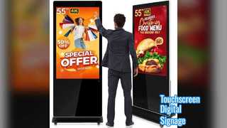 小売用 75 インチ タッチスクリーン デジタル サイネージ