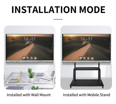 98" LED相互Whiteboard、教室のアンドロイド11の組み込みのカメラのためのFCCスクリーンの接触LED TV