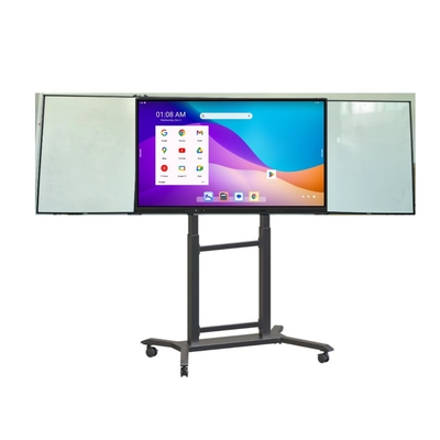 75インチ アンドロイド マルチフィンガーペンタッチ 4K UHD LED スマートブラックボード グーグル PC カメラ マイク スキャナー 内蔵 移動式スタンド
