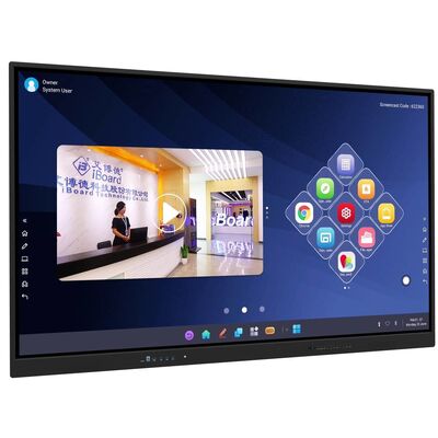 65 75 86 98 インチ LCD スマートボード インタラクティブ 4mm テンパーガラス アンドロイド Windows 10/11 Pro タッチ指 スマートモニター