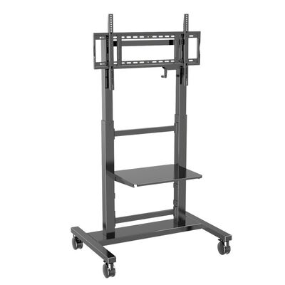 高さ調整可能なインタラクティブなホワイトボードスタンド 100kgの負荷容量と55-86インチテレビのための360°ブレーキホイール