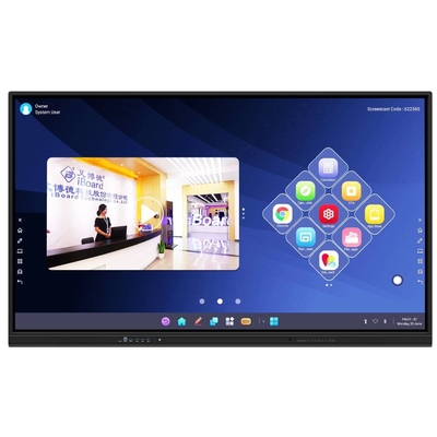 IBoard 75-TE-QS ブルガリア用 400cd/m2 48MP カメラと 8 マイク内蔵 Android 13 4+32G RAM と学校用ストレージ