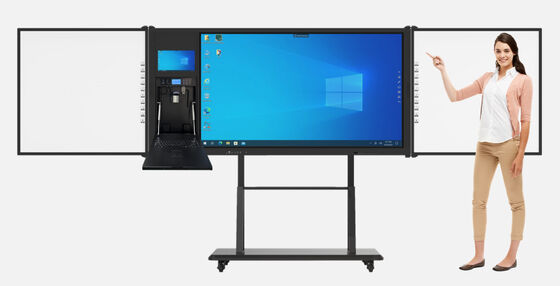 4K Ultra HD インタラクティブな平面パネル 20 つのタッチポイントと教育用の内蔵スピーカー