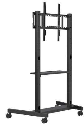 IBoard Factory Direct Outlet 55"- 86" Height Adjustable Mobile TV Stand With smoothly Wheels Compatibility Interactive Whiteboard Smart Panel Up To 180Lbs Steel Frame Rolling TV Cart Pushing Cart