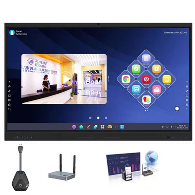 65インチ 4K インタラクティブなホワイトボード スマートボード 赤外線タッチスクリーン インタラクティブなフラットパネル 教育会議