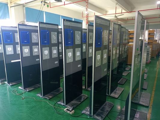 注文スキャニングで卸売 23.8 インチ 27 インチ 32 インチ 床立 デジタルサイン表示 広告 床立 キオスク Android または Windows システムで容量タッチ