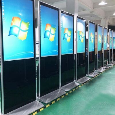 43 55 65 75インチ 屋内静電容量式タッチスクリーン フロアスタンディングデジタルサイネージ 4K 業務用インタラクティブ広告ディスプレイ