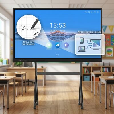 Iboard LCD スマートボード 75 インチインタラクティブタッチパネル、教育ソフトウェアスイート付き教室用