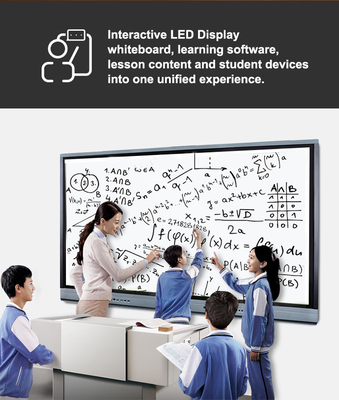 75インチの相互タッチ画面Whiteboard 1651x929mm、Android8.0、黒く、銀製