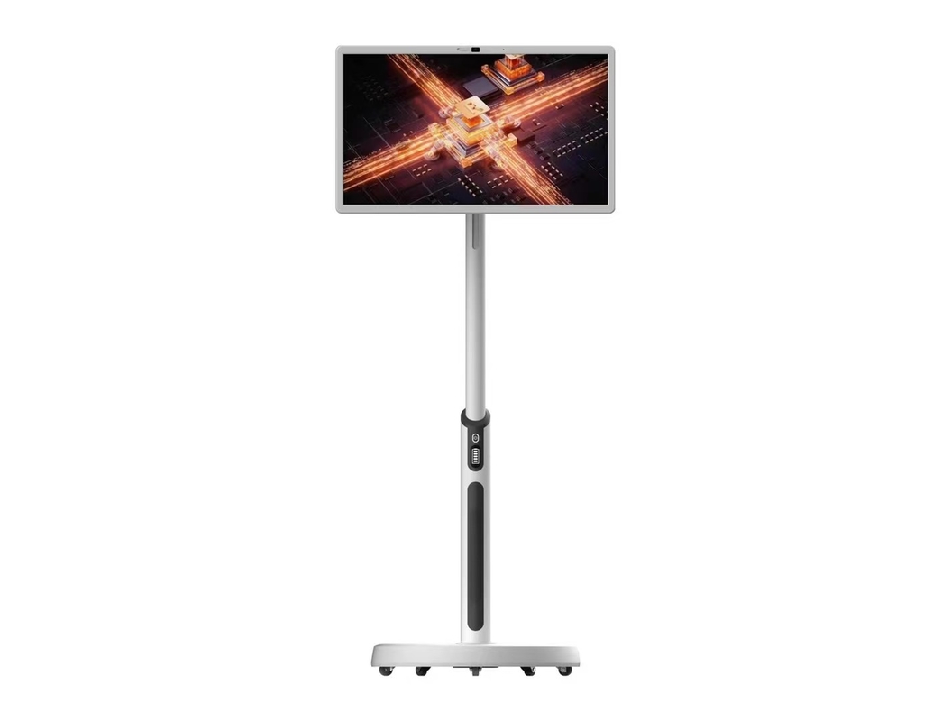 工場販売 32インチ 白色 充電可能な ktv レストラン 展示室 ステージ タッチ アンドロイド パネル タブレット 動く車輪 カメラとスピーカー