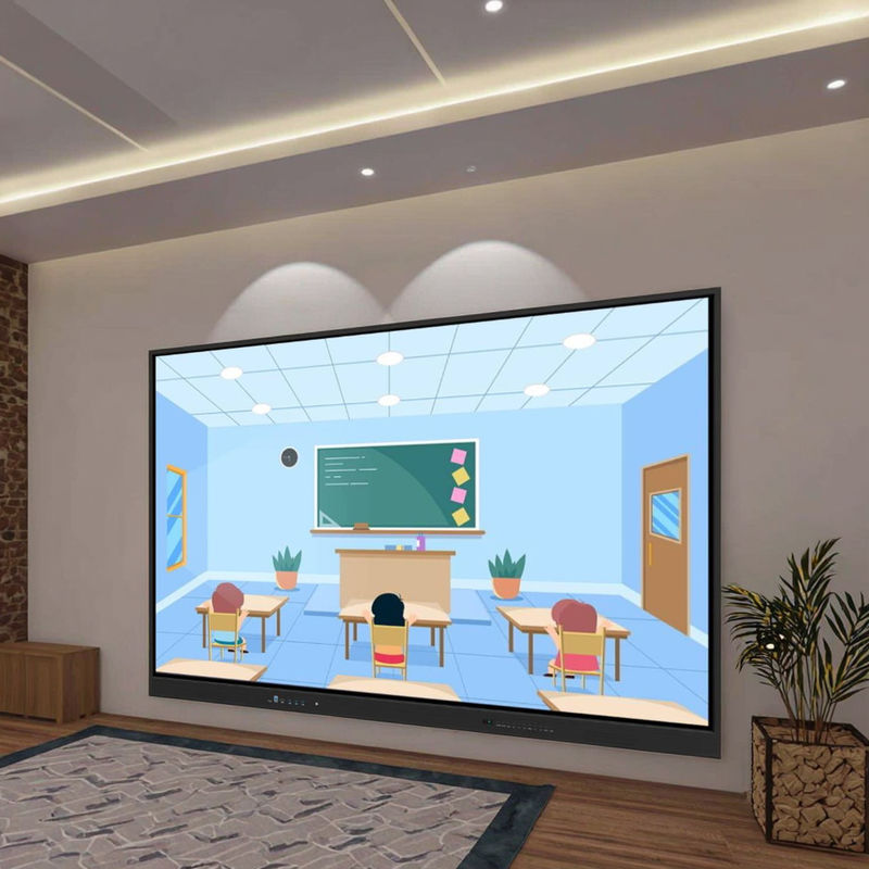 4K Android 14 インタラクティブボード 86 インチ マルチメディア スマートホワイトボード 会議教室用の電子タッチスクリーンディスプレイ