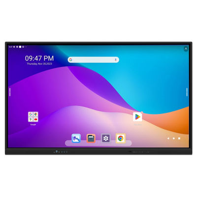 86インチのGoogle EDLA認定インタラクティブなスマートパネル 組み込みの楽しめるシステム付き Android 13 OPSスロット オプションカメラ&モバイルスタンド