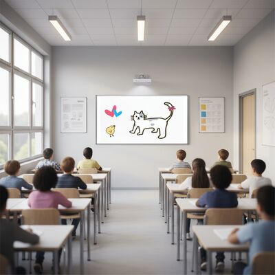 81 82インチの相互Whiteboard IWB指の接触陶磁器のナノの表面のwhiteboard